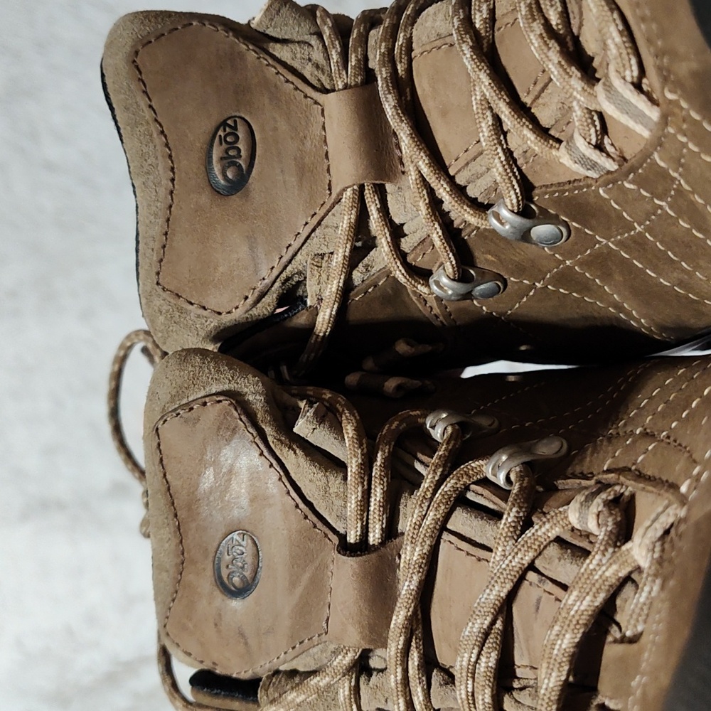 Obōz Womens Bridger Mid Hiking Boots Walnut Brown Leather B-Dry Waterproof 9.5 - Picture 9 of 11